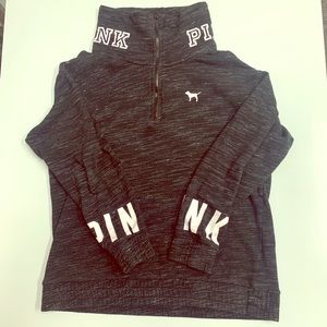 PINK gray zip up sweatshirt
